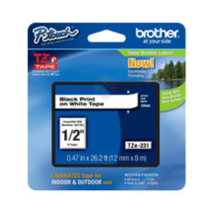 Brother Cinta Laminada P-Touch Tze231 Negro Sobre Blanco