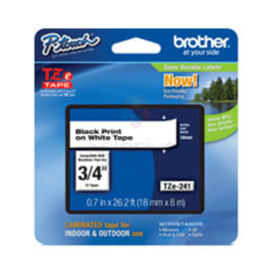 Brother Cinta Tze241 Negro Sobre Blanco 18mm